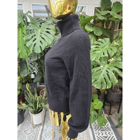 Maeve Anthropologie Cashmere Turtleneck Open Back Sweater Black Small - Picture 6 of 8